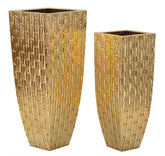 Vases géométriques dorés ensemble 2 pcs