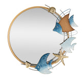 Miroir mural poissons décoratif