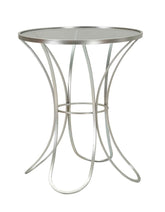 Table ronde Trixy Métal Argenté plateau Verre Trempé