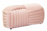 Banc en velours Rose