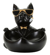 Statuette chien avec porte-objet Noir doré