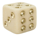 Dé à jouer décoratif clair avec points dorés