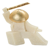 Statue Samurai détails dorés et chapeau finition or