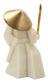 Statue de samouraï Quarzy chapeau doré et épée