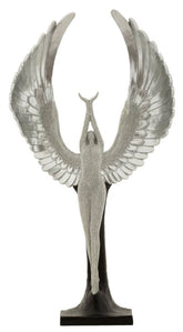 Statue en argent avec ailes