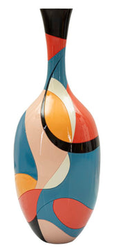 Vase en résine géométrique multicolore