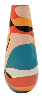 Vase en résine Rubic moderne géométrique multicolore