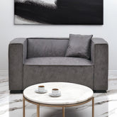 Fauteuil Bibe en tissu effet peau gris vintage