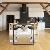 Lot de 2 chaises de bar chêne clair et noir Alado