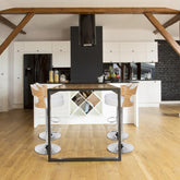 Lot de 2 chaises de bar chêne clair et simili cuir Alado