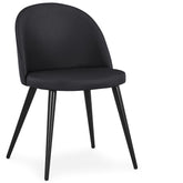 Lot de 6 poufs Aliaxa simili noir pieds noir