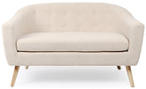 Canapé 2 places style scandinave Savoy Tissu Bouclette Beige