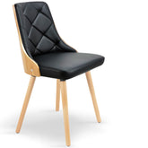 Lot de 6 chaises scandinaves Lalix Chêne Clair et Noir