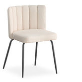 Lot de 8 chaises design Sabine Tissu Bouclette Crème