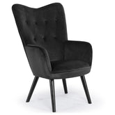Fauteuil scandinave Amigio velours noir