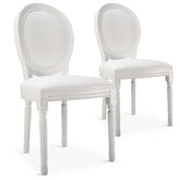 Lot de 2 chaises médaillon style Louis XVI Simili (P.U) Blanc
