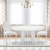 Lot de 2 chaises Adria médaillon simili cuir blanc