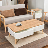 Table basse Amagta style scandinave blanc et bois