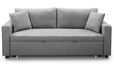 Canapé convertible 3 places Arkomi tissu gris clair