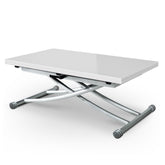 Table basse Adas avec plateau relevable blanc laqué