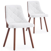 Lot de 2 chaises scandinaves Lalix Bois Noisette & Tissu bouclette Crème