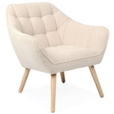 Fauteuil Anatan scandinave en tissu bouclette beige