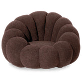 Fauteuil design coquillage Arielina Tissu bouclette Marron