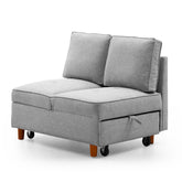 Banquette convertible 2 places Billin tissu gris