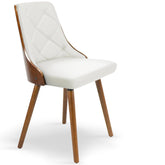 Lot de 6 chaises scandinaves Lalix Bois Noisette et Blanc