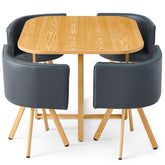 Table et chaises Agustine scandinaves gris et chêne