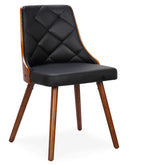 Lot de 8 chaises scandinaves Lalix Bois Noisette et Noir