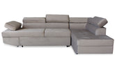 Canapé d'angle convertible Boldie en velours taupe