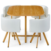 Table avec chaises Agustine scandinaves blanc et chêne