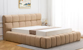 Lit coffre matelassé Carita 180x200cm tissu beige