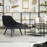 Fauteuil en velours noir Arus