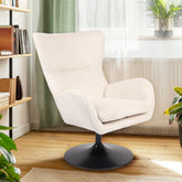 Fauteuil pivotant Cernel velours côtelé beige