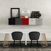 Table ronde extensible Atlon avec pieds or blanc