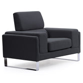 Fauteuil Barth tissu Noir en biais