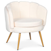 Fauteuil arrondi Brenda Tissu bouclette Beige