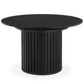 Table ronde extensible pied central style colonne Burkina 120-160cm Noir