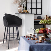 Chaise de bar Asil velours noir