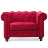 Fauteuil en velours Abir rouge