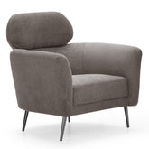 Fauteuil moderne avec haut dossier Damigal Tissu doux Gris taupe
