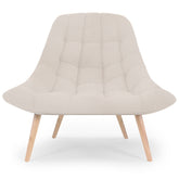 Fauteuil Arus scandinave en tissu bouclette beige