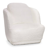 Fauteuil Baya tissu effet peau de mouton crème
