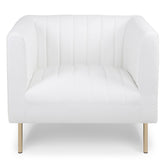 Fauteuil moderne à coutures verticales Sacramento Simili Blanc