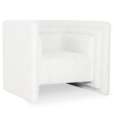 Fauteuil cubique Calian tissu bouclette crème