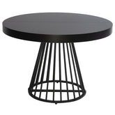 Table ronde extensible noire avec rallonges
