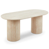 Table à manger moderne 90x180cm avec pieds style colonnes Gwendoline Beige