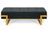 Banquette Istanbul Velours Noir Pieds Or